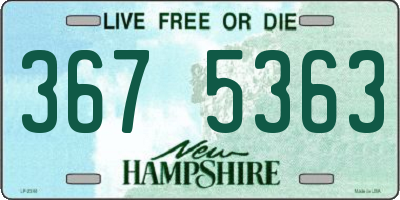 NH license plate 3675363