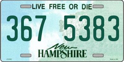 NH license plate 3675383