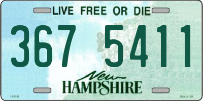 NH license plate 3675411