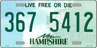 NH license plate 3675412