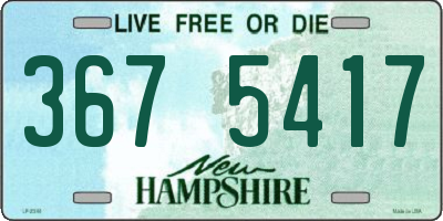 NH license plate 3675417