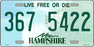 NH license plate 3675422