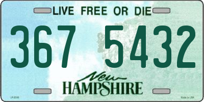 NH license plate 3675432