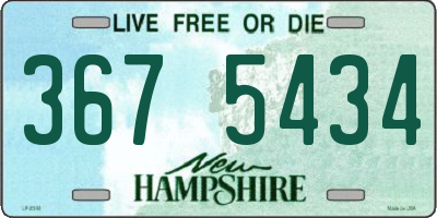NH license plate 3675434