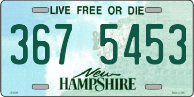 NH license plate 3675453
