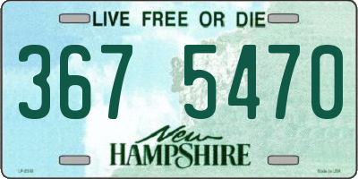 NH license plate 3675470