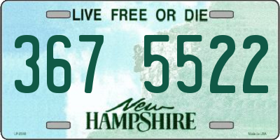 NH license plate 3675522