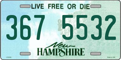 NH license plate 3675532