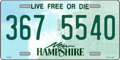 NH license plate 3675540