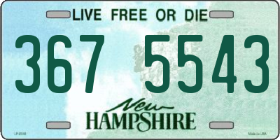 NH license plate 3675543