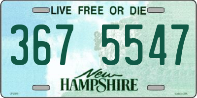 NH license plate 3675547