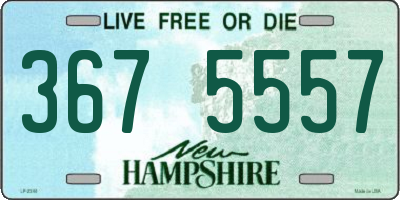 NH license plate 3675557