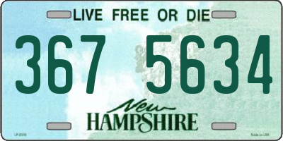 NH license plate 3675634