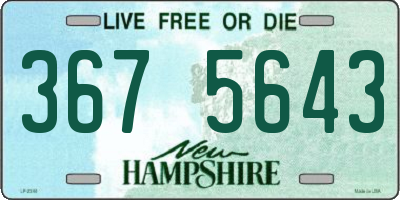NH license plate 3675643