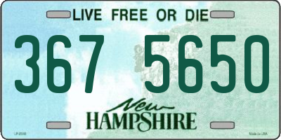 NH license plate 3675650