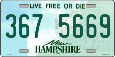 NH license plate 3675669