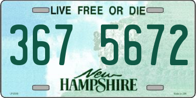 NH license plate 3675672