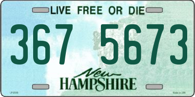 NH license plate 3675673