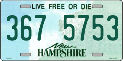 NH license plate 3675753