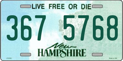 NH license plate 3675768