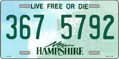 NH license plate 3675792