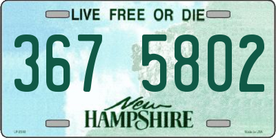 NH license plate 3675802