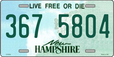 NH license plate 3675804