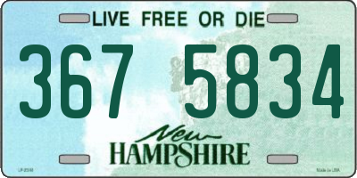 NH license plate 3675834