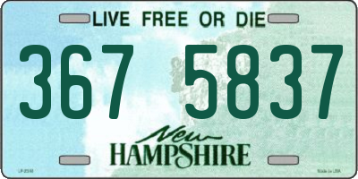 NH license plate 3675837