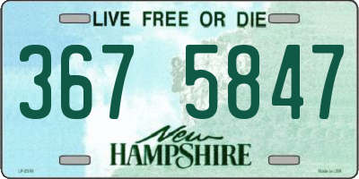 NH license plate 3675847