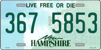 NH license plate 3675853