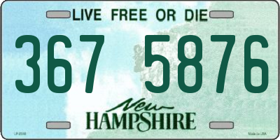 NH license plate 3675876