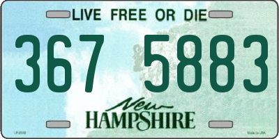NH license plate 3675883