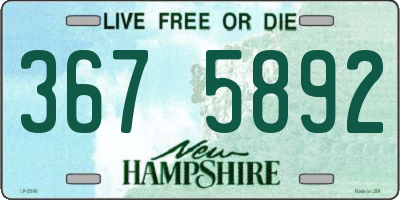 NH license plate 3675892
