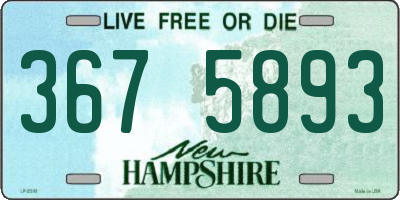 NH license plate 3675893