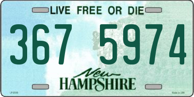 NH license plate 3675974