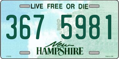 NH license plate 3675981