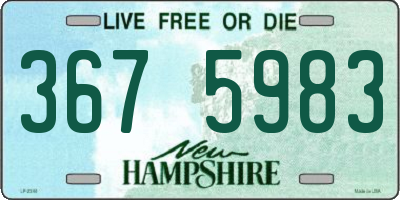 NH license plate 3675983