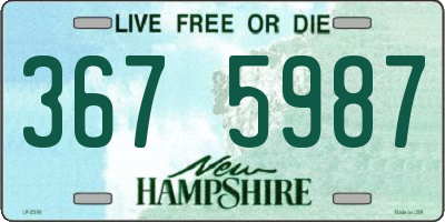 NH license plate 3675987
