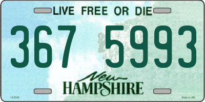 NH license plate 3675993