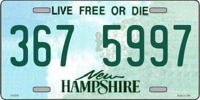 NH license plate 3675997