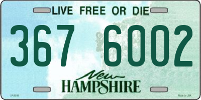 NH license plate 3676002