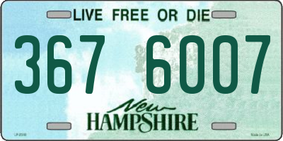 NH license plate 3676007