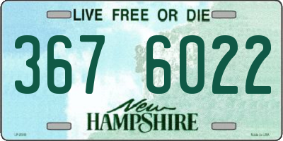 NH license plate 3676022