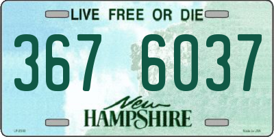 NH license plate 3676037