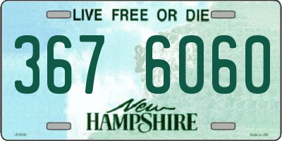 NH license plate 3676060