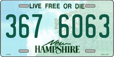 NH license plate 3676063