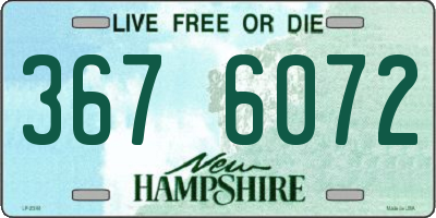 NH license plate 3676072