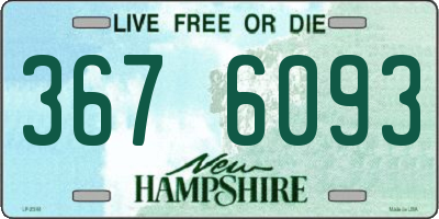 NH license plate 3676093