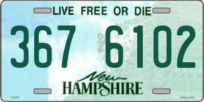 NH license plate 3676102